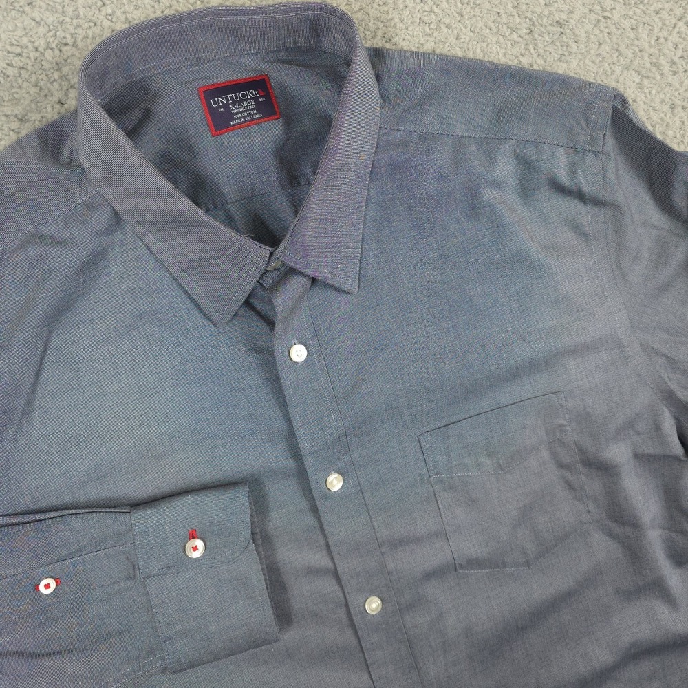 UNTUCKit Shirt Pio Cesare Mens XL Wrinkle Free‎ Cotton Long Sleeve Button Up